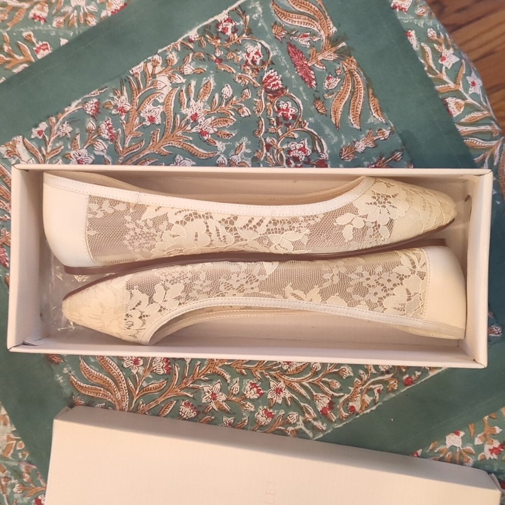 Ivory Lace Flats by Melissa Sweet